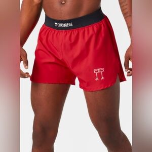 ChicknLegs Men's Red 4" Half Split Shorts Sz.L
